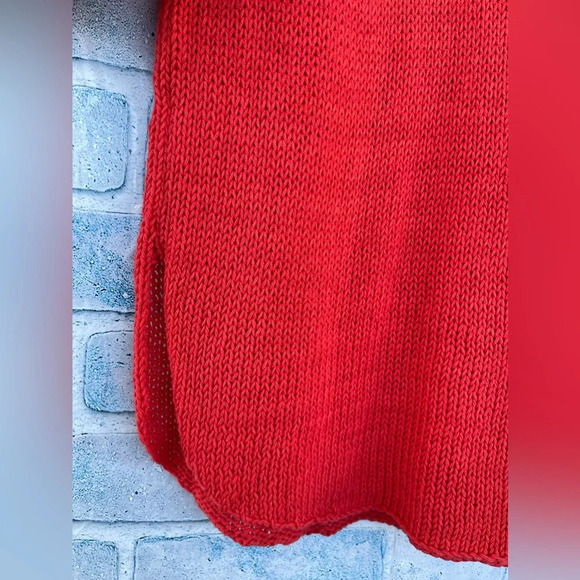 Wooden ships cotton blend reddish orange v neck sweater S/M - Picture 4 of 7